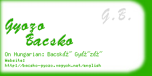 gyozo bacsko business card